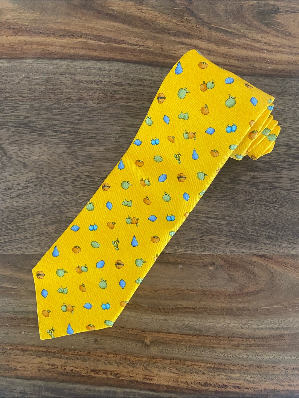 Bvlgari Yellow Micro Pattern Fruit Tie
